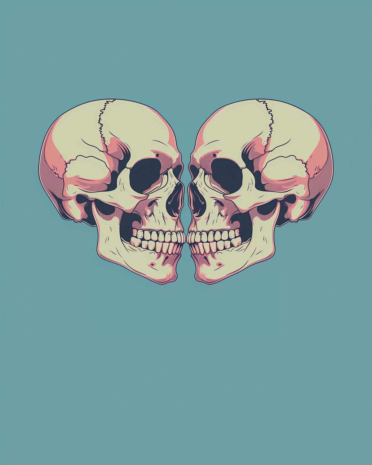 Fixed kit, 24 colors, 16x20in. Artistic skeleton twins. A perfect meditative painting experience for calm and focus.