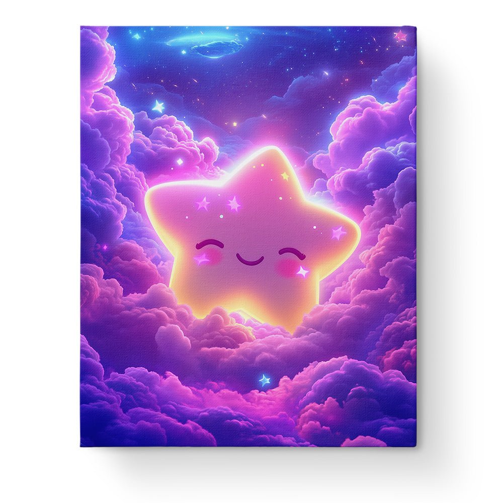 Smiling Star in Cosmic Clouds - Galaxies - BestPaintByNumbers - Paint by Numbers Custom Kit