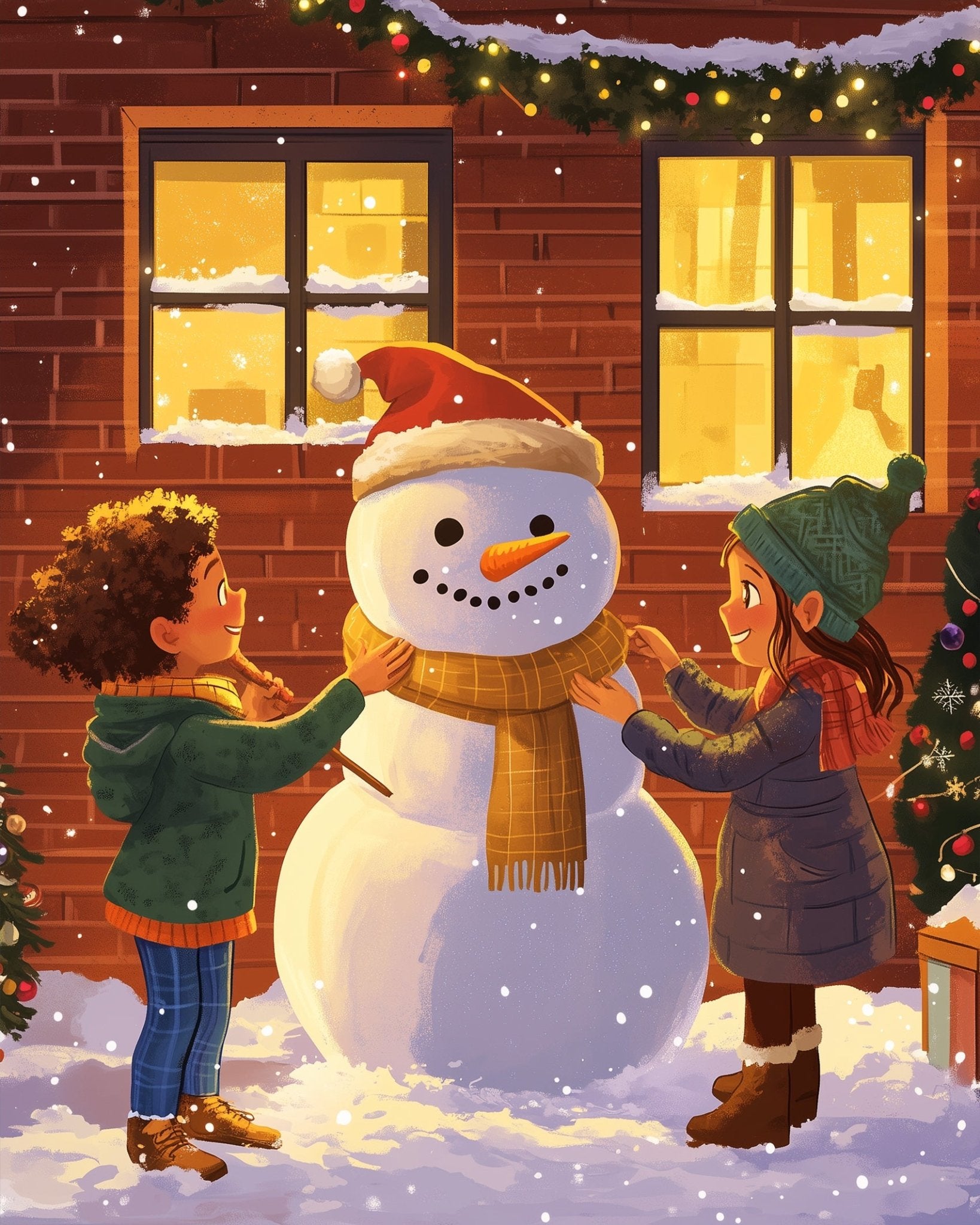 Snowman Friends Delight - Christmas - BestPaintByNumbers - Paint by Numbers Custom Kit