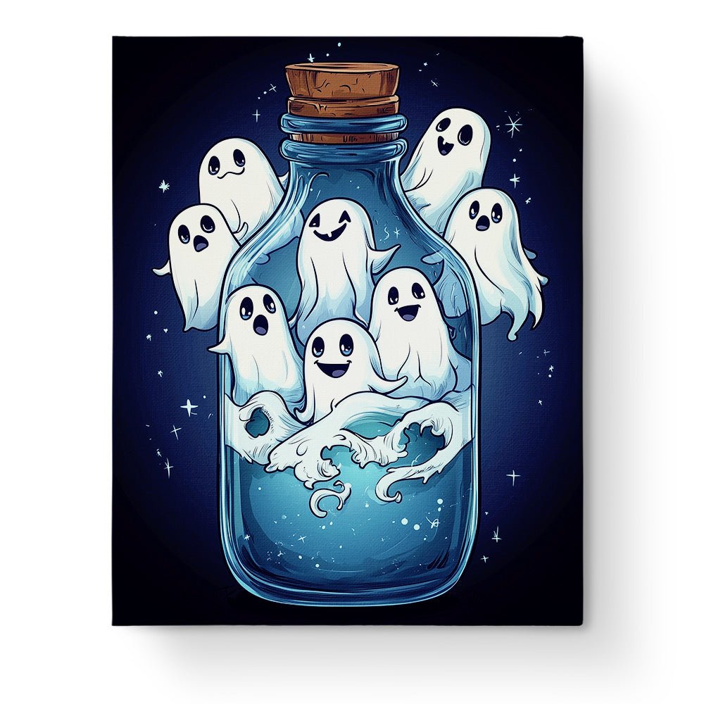 Spooky Spirits in a Bottle - Halloween - BestPaintByNumbers - Paint by Numbers Custom Kit