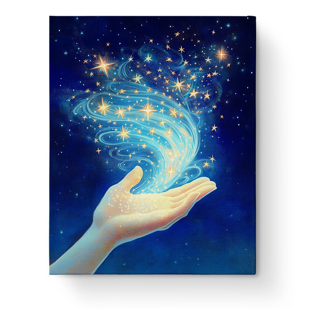 Starlit Hand - Meditation - BestPaintByNumbers - Paint by Numbers Custom Kit