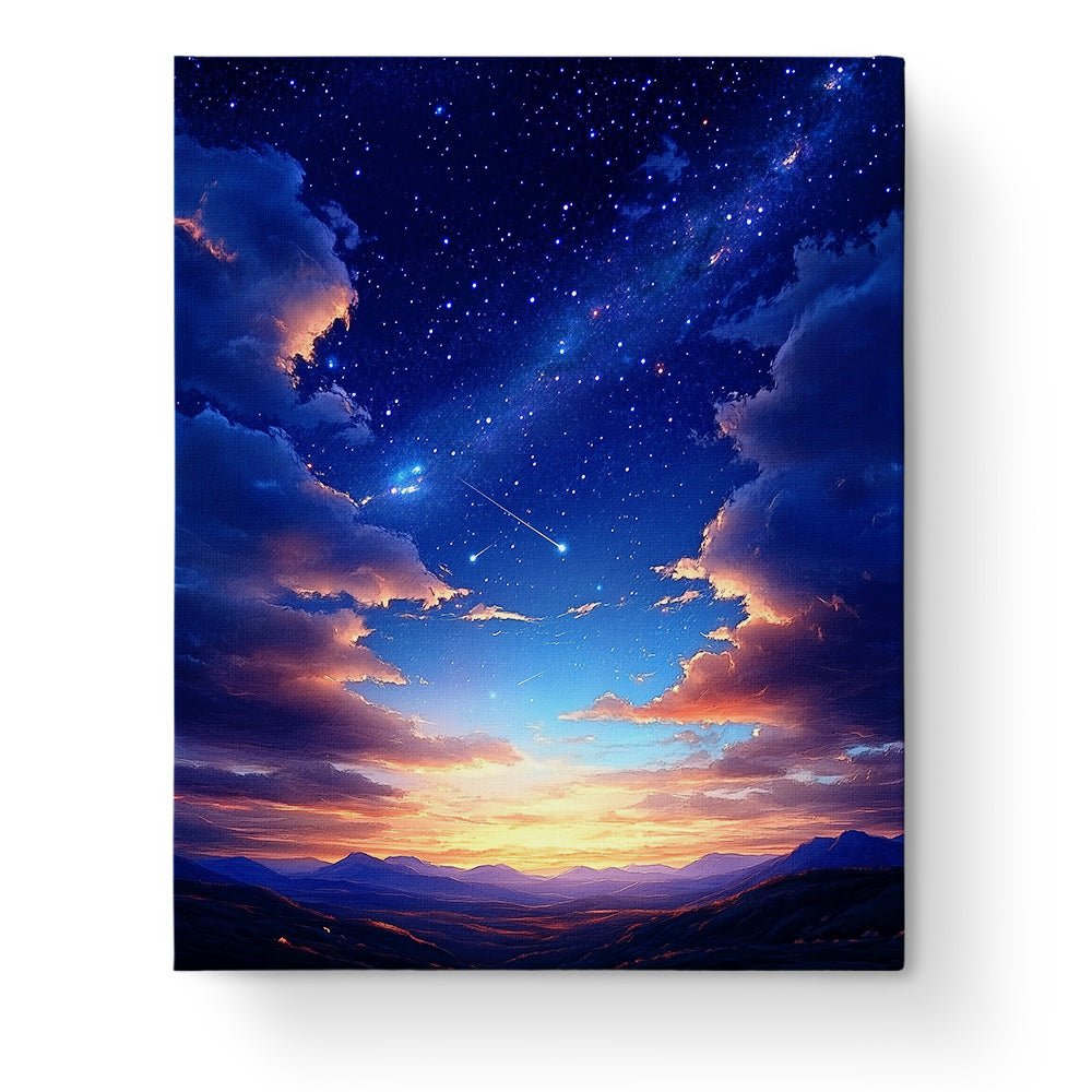 Starry Sky Beyond the Clouds - Galaxies - BestPaintByNumbers - Paint by Numbers Custom Kit