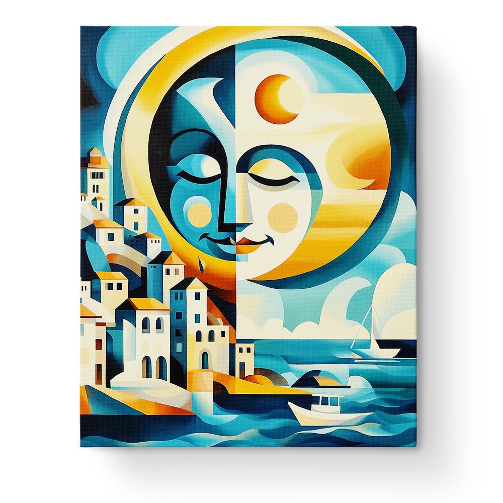 Sun and Sea Abstraction - Cubism - BestPaintByNumbers - Paint by Numbers Custom Kit