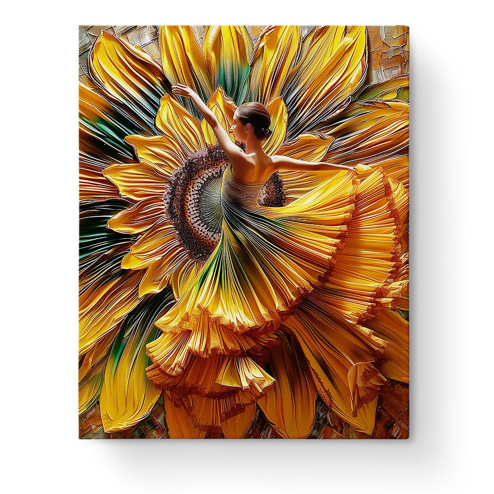 Sunflower Dancer - Floral Women - BestPaintByNumbers - Paint by Numbers Custom Kit