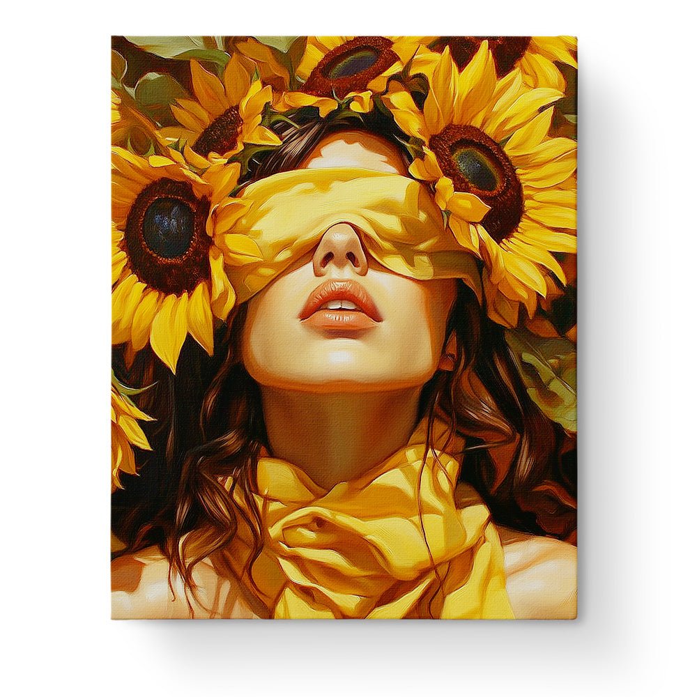 Sunflower Serenity - Floral Women - BestPaintByNumbers - Paint by Numbers Custom Kit