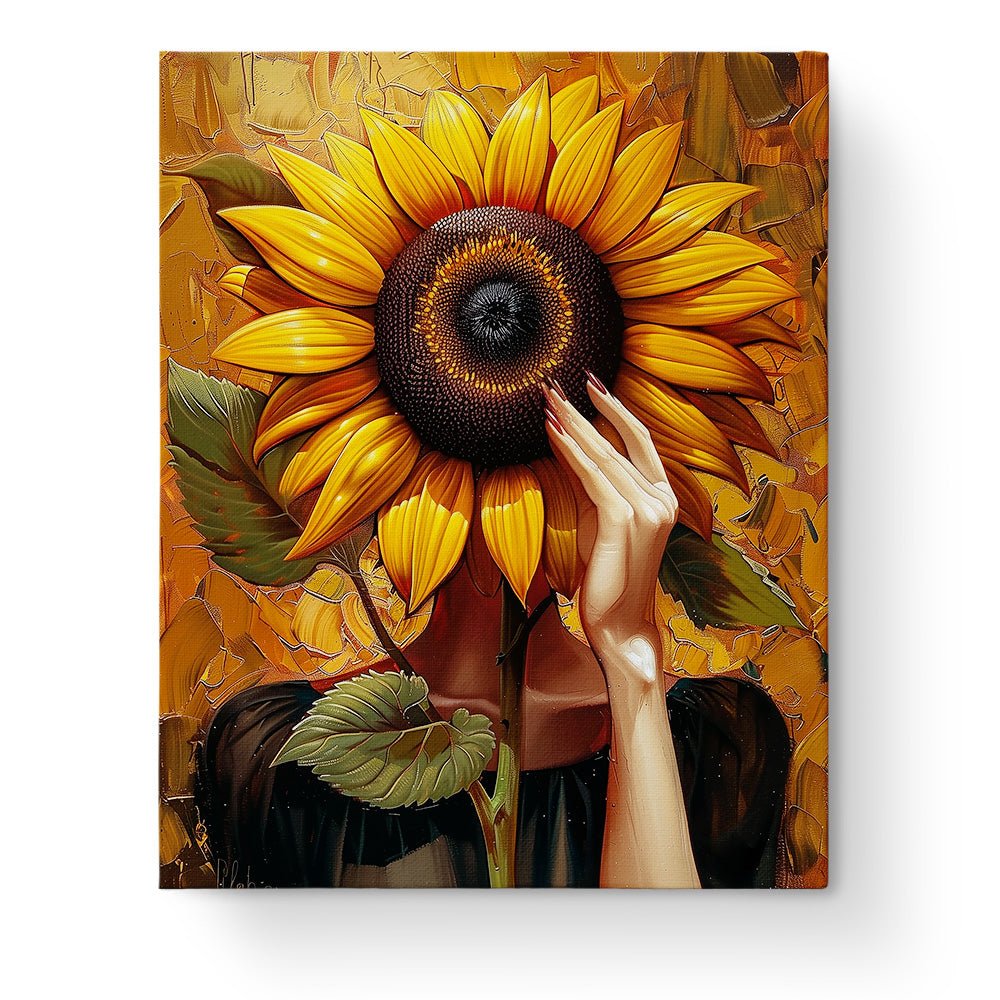 Sunflower Serenity - Floral Women - BestPaintByNumbers - Paint by Numbers Custom Kit