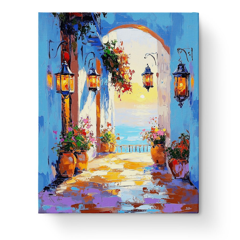 Sunlit Archway by the Sea - Impressionist - BestPaintByNumbers - Paint by Numbers Custom Kit