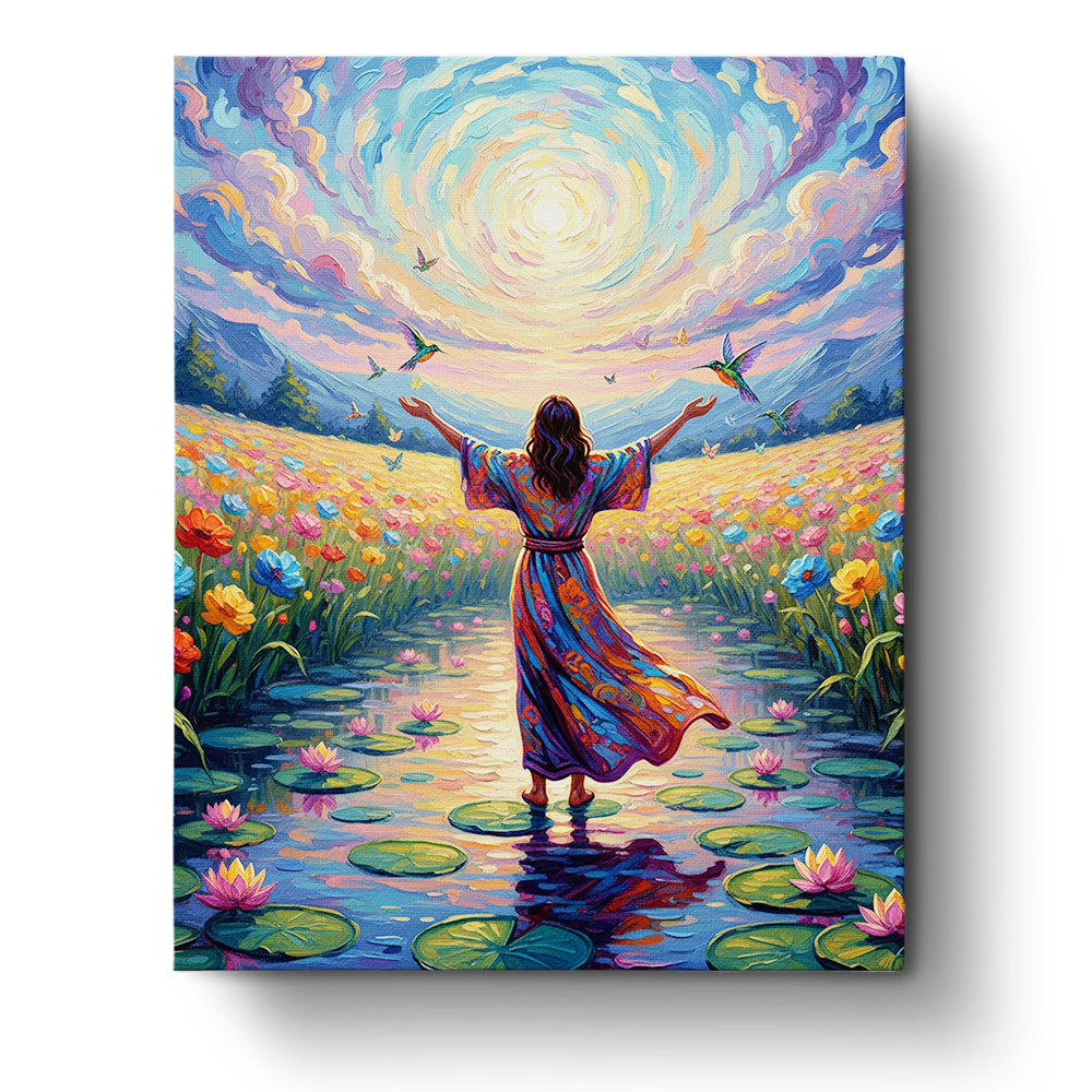 Sunlit Meadow Serenity - PeacefulMoments - BestPaintByNumbers - Paint by Numbers Custom Kit