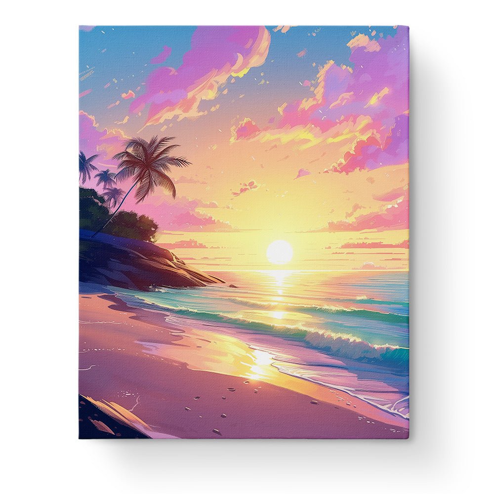 Sunset Glow Beach - SeaLandscape - BestPaintByNumbers - Paint by Numbers Custom Kit