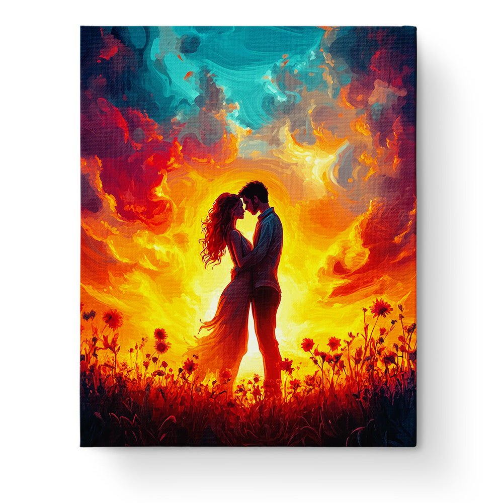 Sunset Lovers Embrace - Romance - BestPaintByNumbers - Paint by Numbers Custom Kit