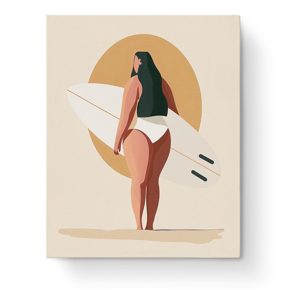 Surfer Silhouette - Minimalistic - BestPaintByNumbers - Paint by Numbers Custom Kit