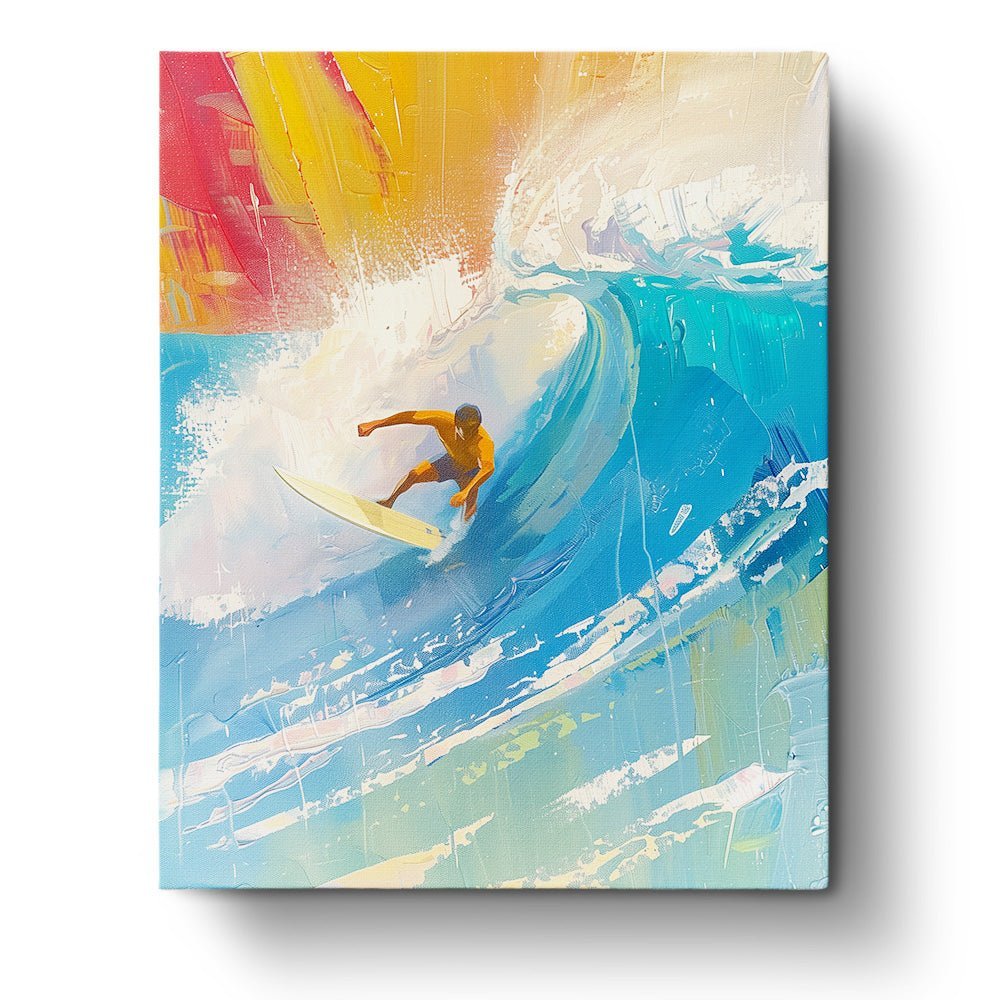 Surfer's Wave Serenity - USA - BestPaintByNumbers - Paint by Numbers Custom Kit