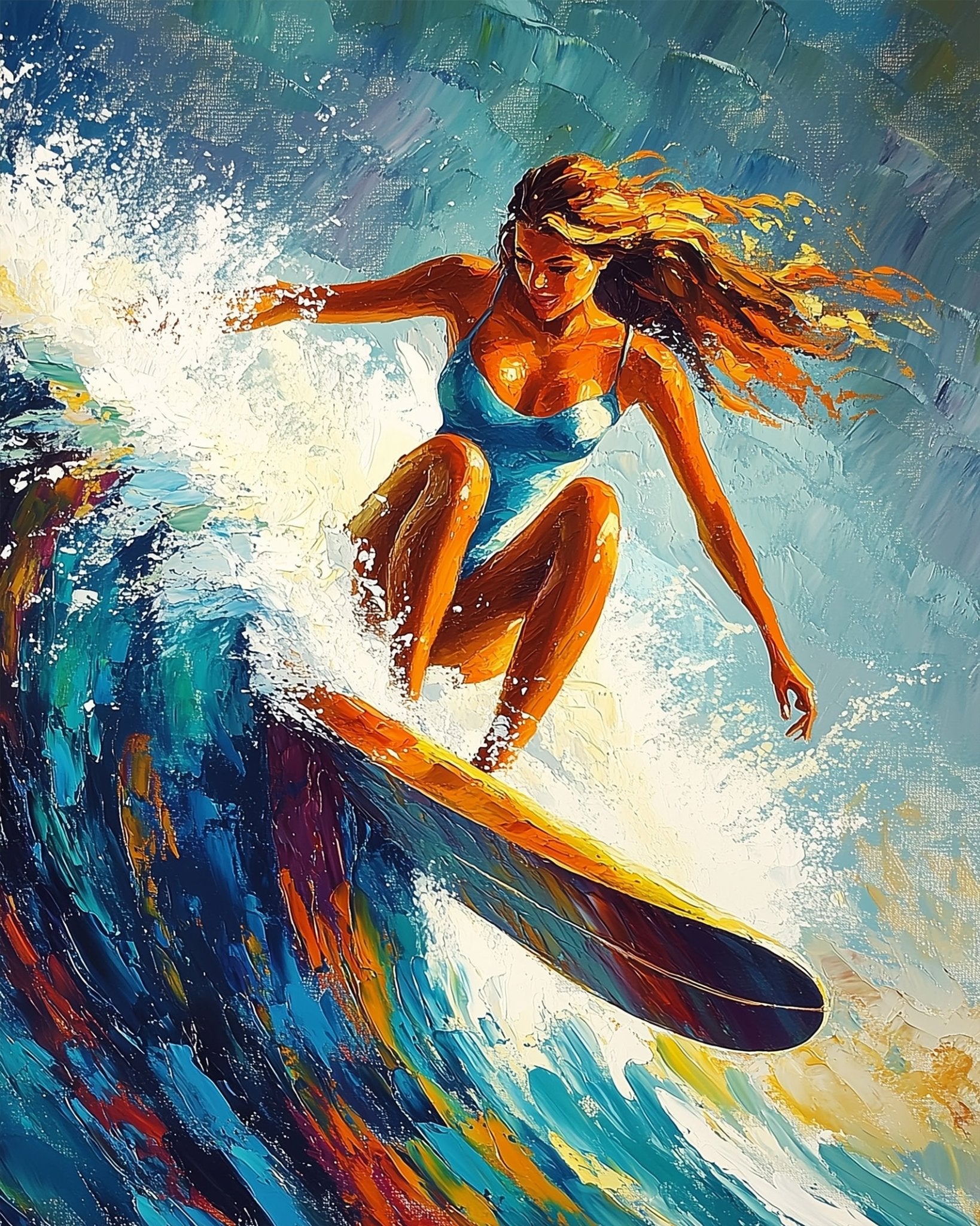 Surfing Adventure - Summer - BestPaintByNumbers - Paint by Numbers Custom Kit