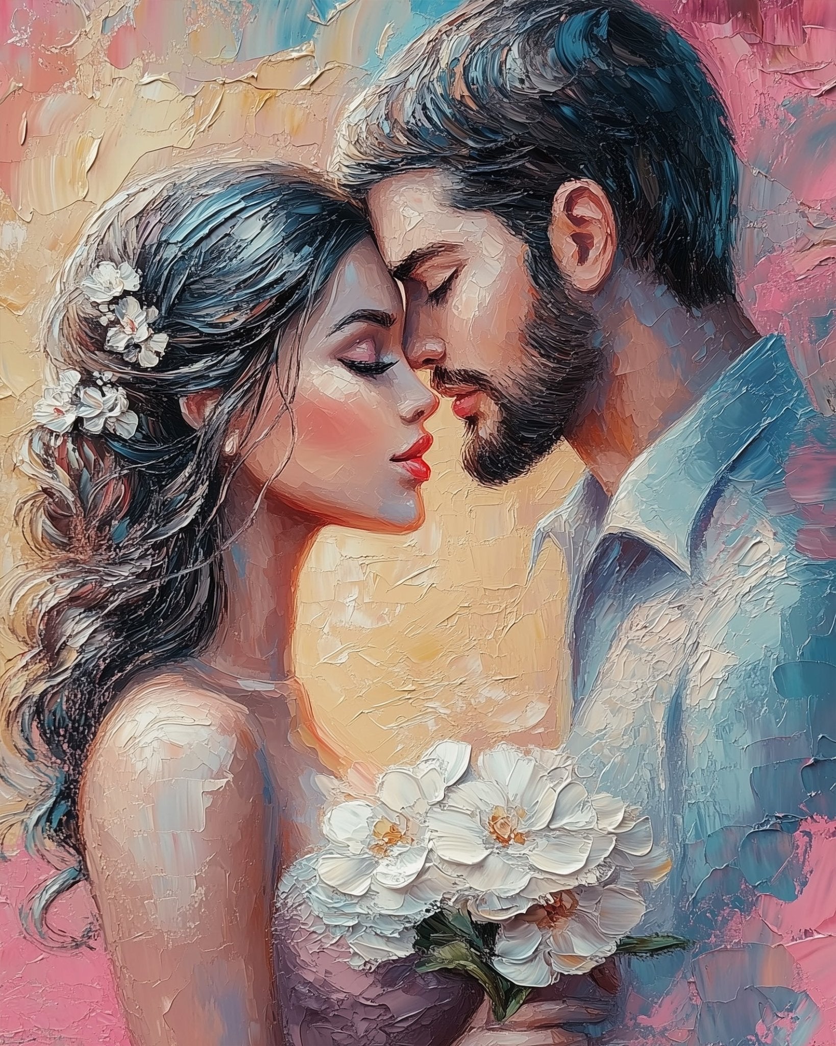 Tender Embrace - Romance - BestPaintByNumbers - Paint by Numbers Custom Kit