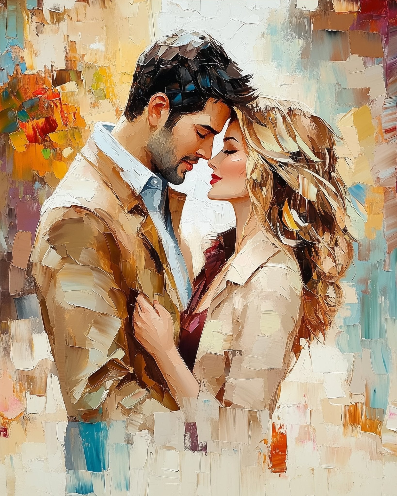 Tender Embrace - Romance - BestPaintByNumbers - Paint by Numbers Custom Kit