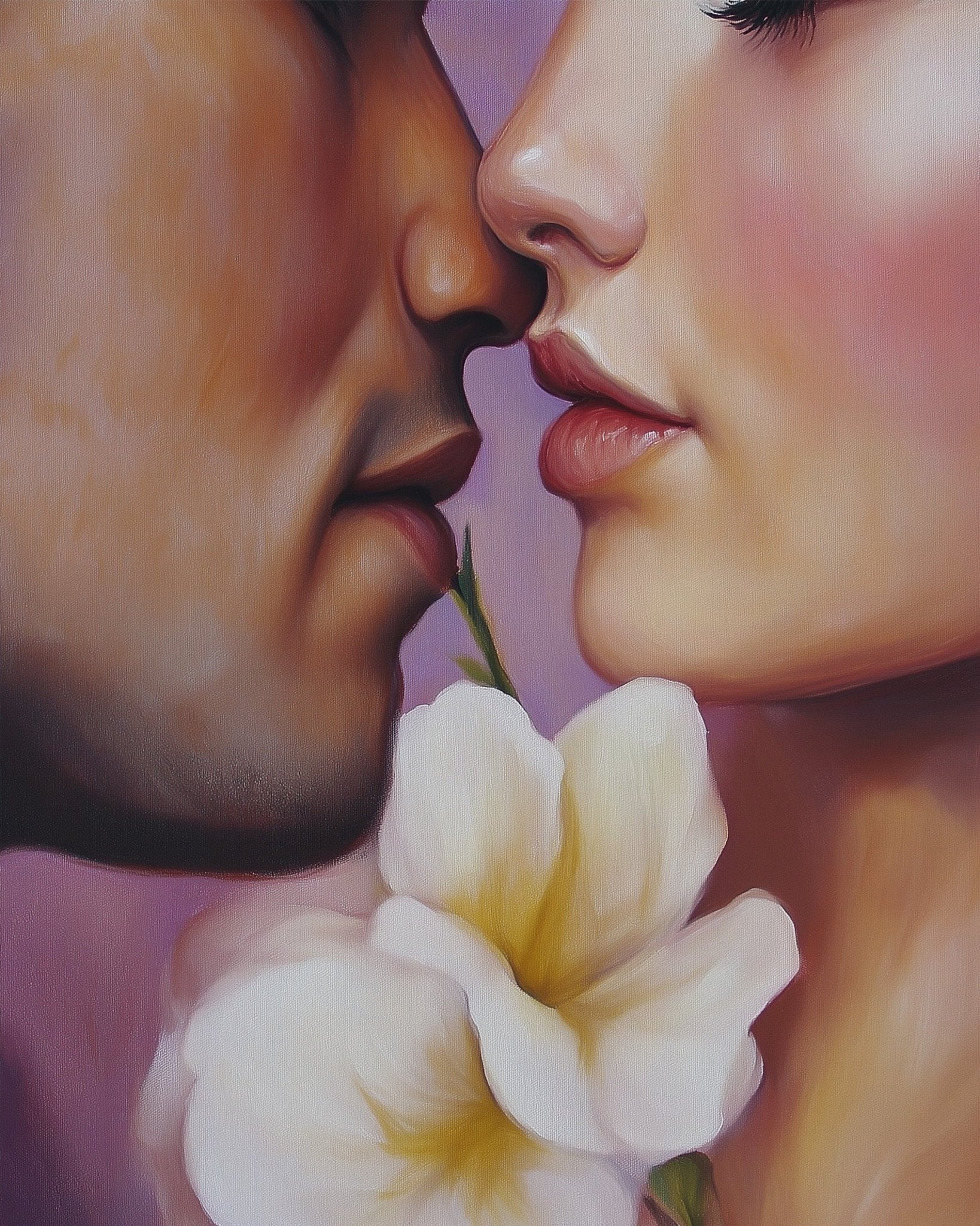 Tender Kiss - Romance - BestPaintByNumbers - Paint by Numbers Custom Kit