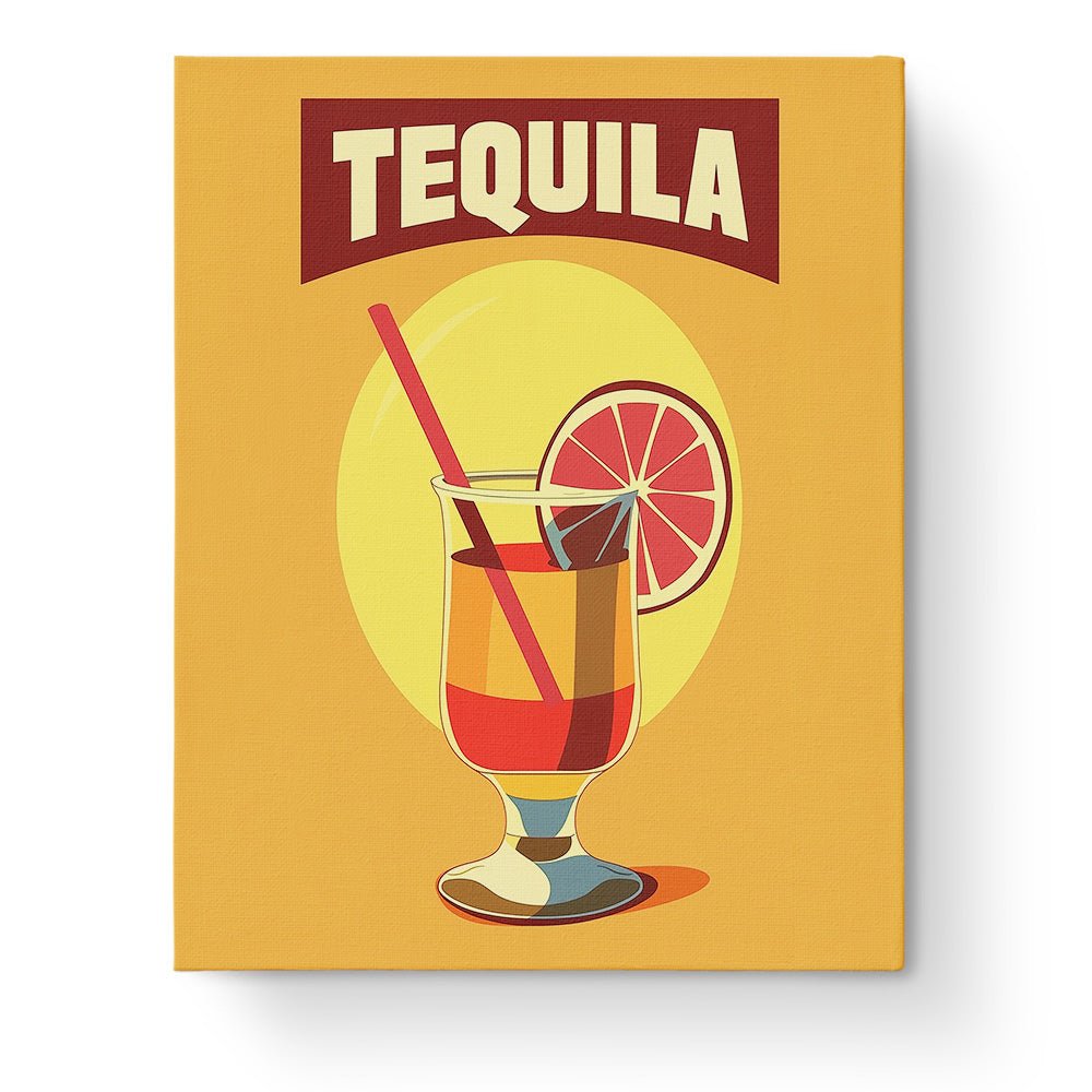 Tequila Cocktail Art - Minimalistic - BestPaintByNumbers - Paint by Numbers Custom Kit