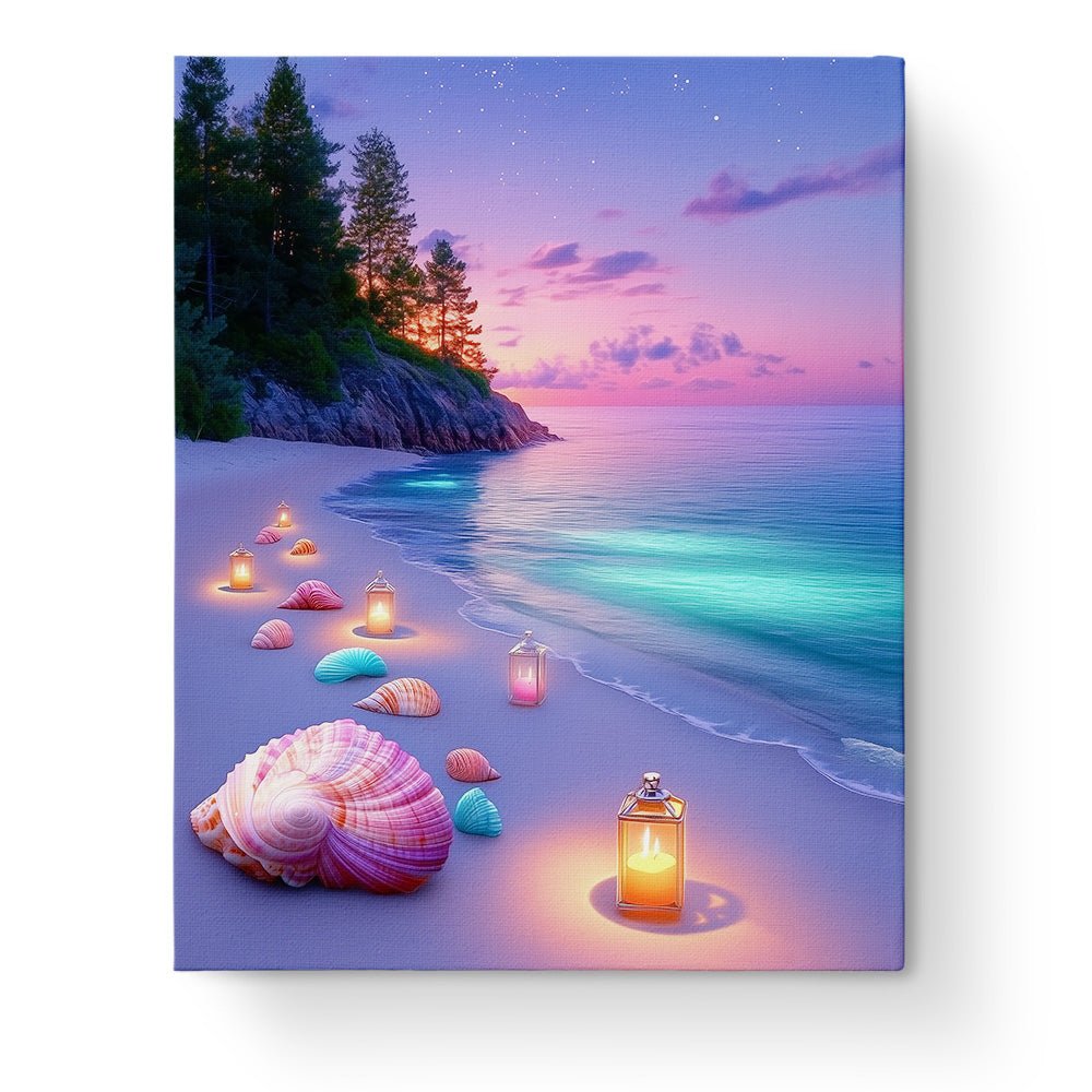 Tranquil Beach at Sunset - Sea Landscape - BestPaintByNumbers - Paint by Numbers Custom Kit