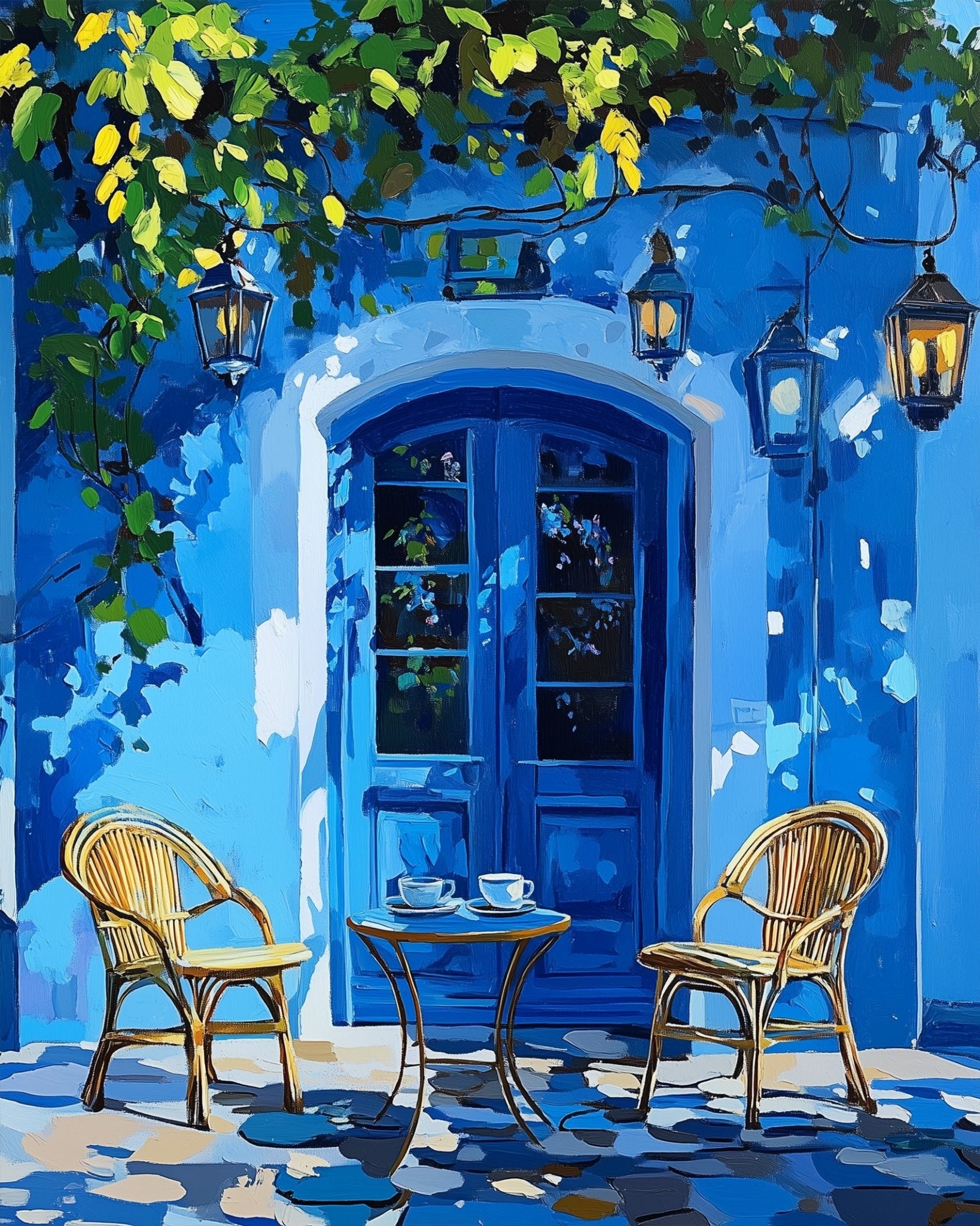Tranquil Bistro Scene - Impressionist - BestPaintByNumbers - Paint by Numbers Custom Kit