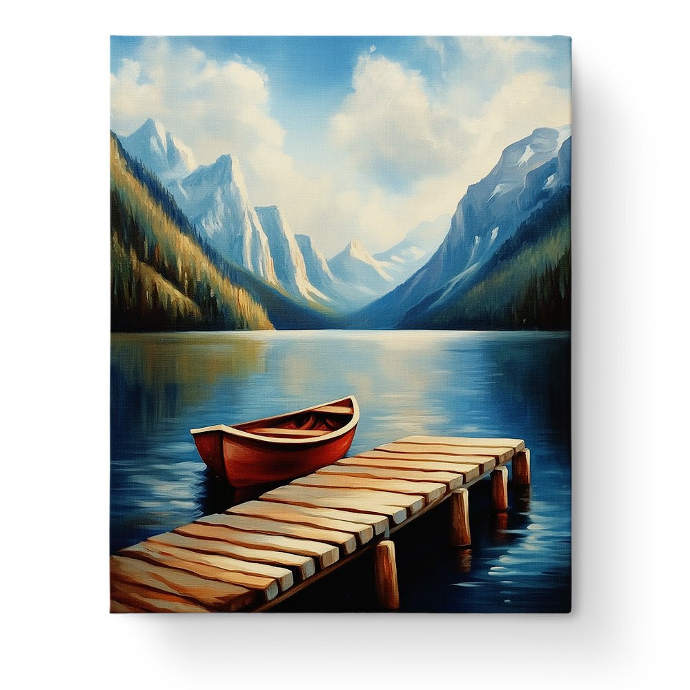 Tranquil Lake and Mountain View - Landscapes - BestPaintByNumbers - Paint by Numbers Custom Kit