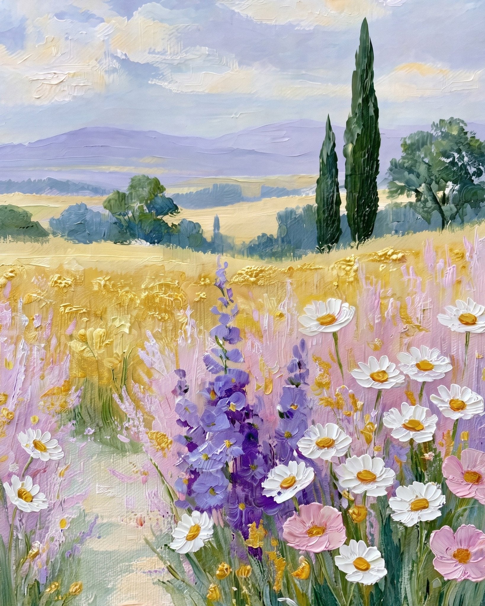 Tranquil Wildflower Meadow - Flowers - BestPaintByNumbers - Paint by Numbers Custom Kit