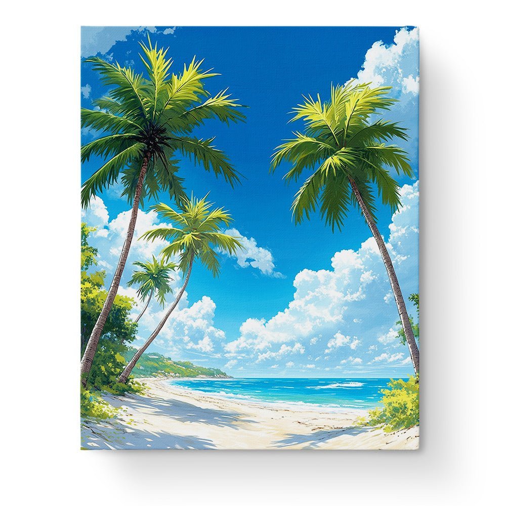 Tropical Beach Bliss - Sea Landscape - BestPaintByNumbers - Paint by Numbers Custom Kit