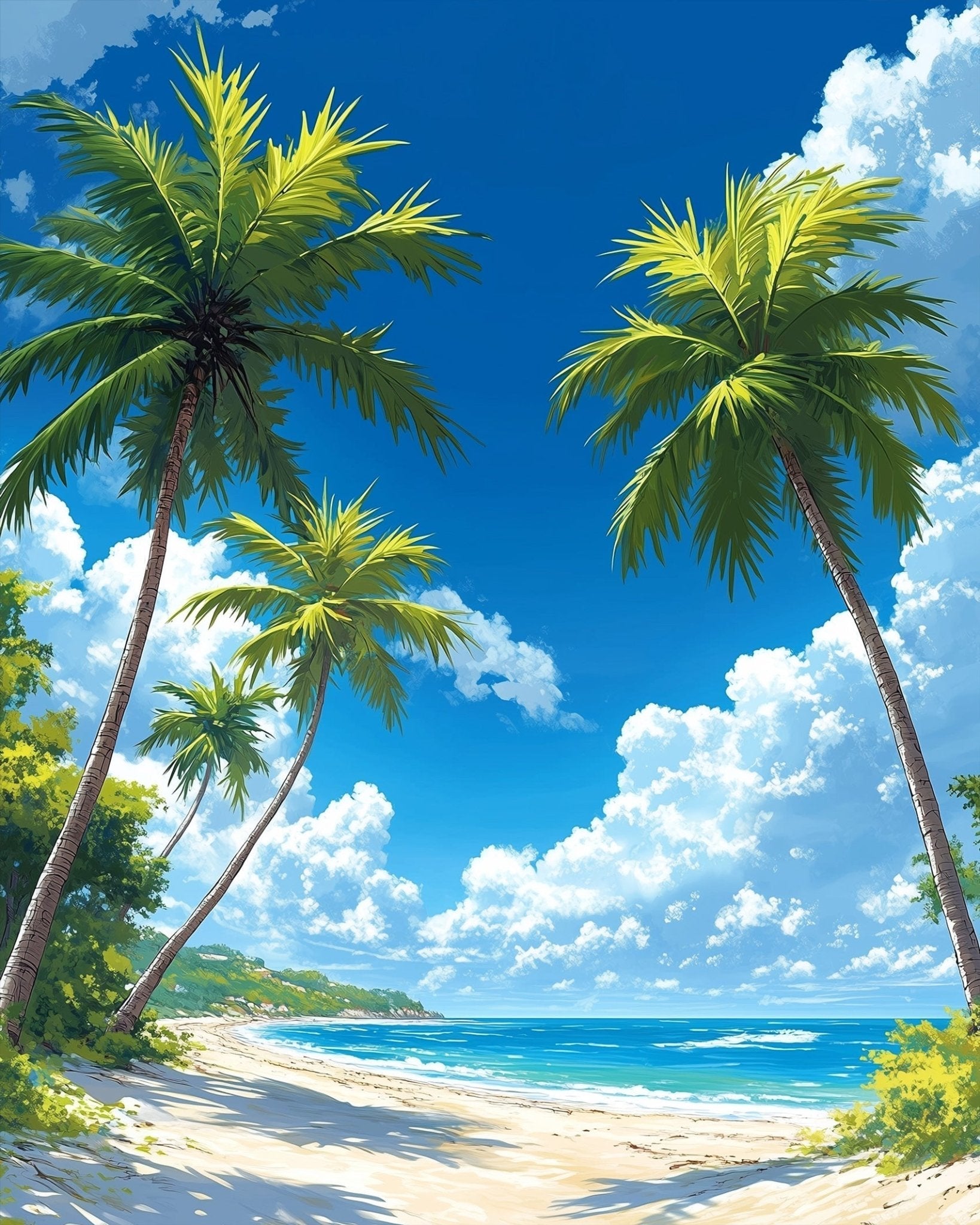 Tropical Beach Bliss - Sea Landscape - BestPaintByNumbers - Paint by Numbers Custom Kit