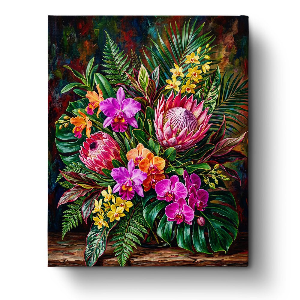 Tropical Blossom Bouquet - Flowers - BestPaintByNumbers - Paint by Numbers Custom Kit