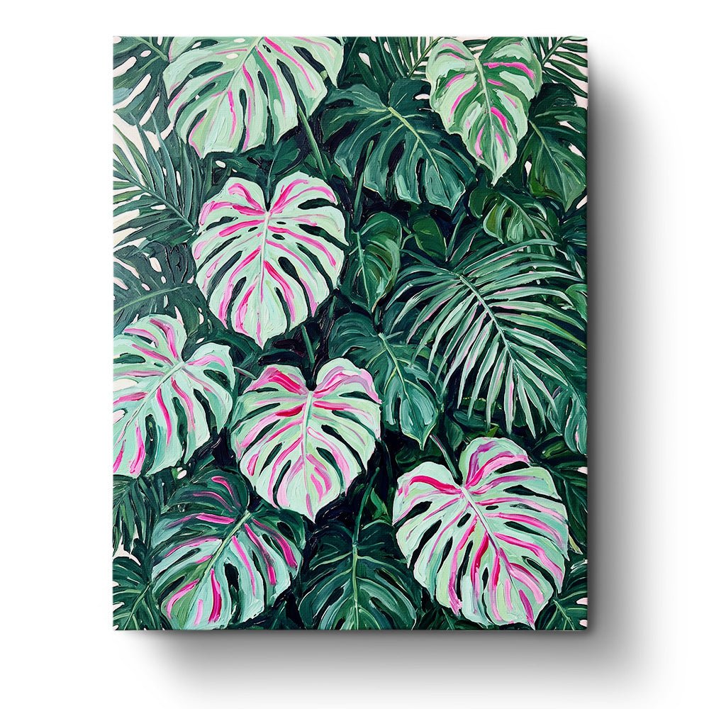 Tropical Foliage Harmony - Flowers - BestPaintByNumbers - Paint by Numbers Custom Kit