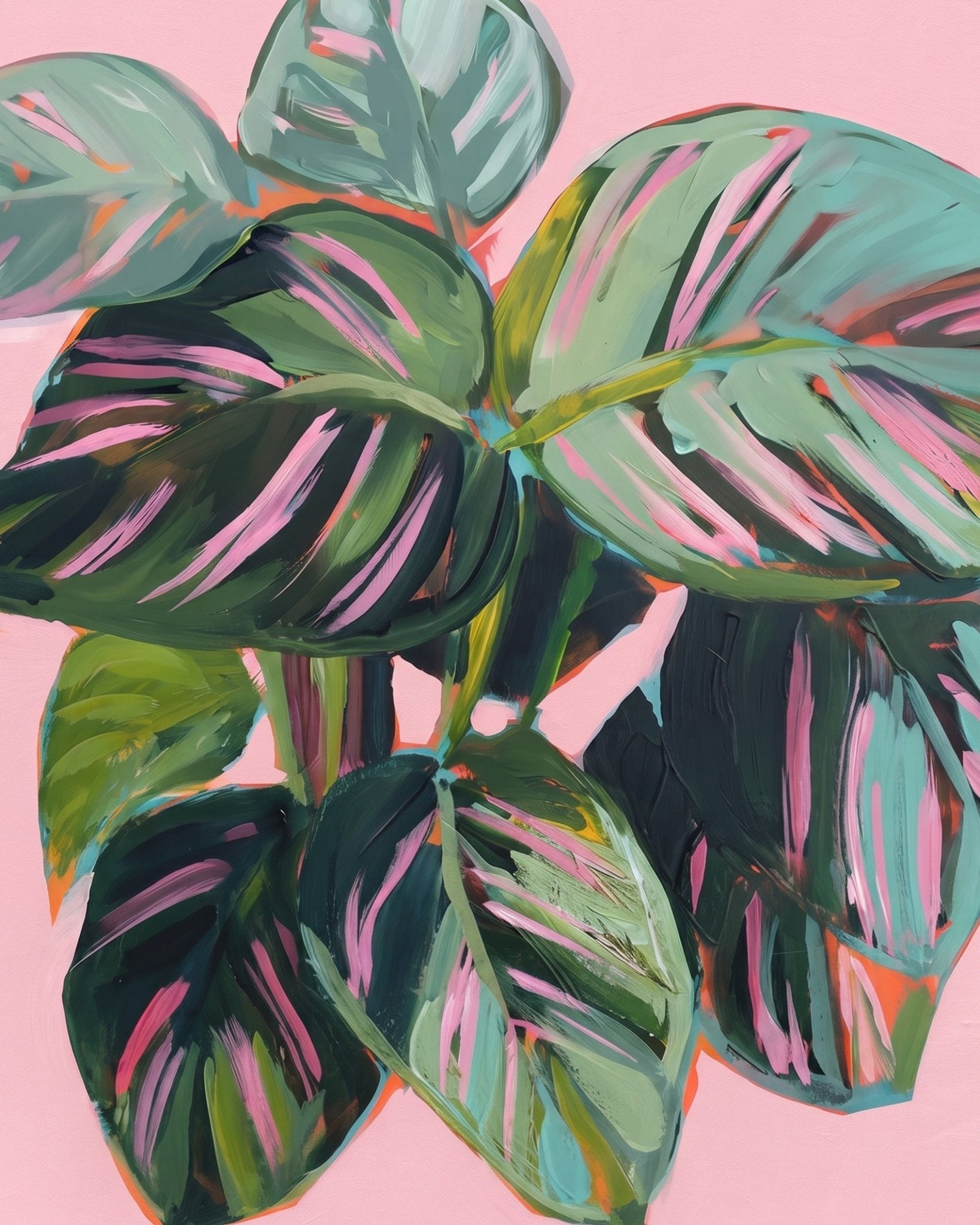 Tropical Leaf Beauty - Flowers - BestPaintByNumbers - Paint by Numbers Custom Kit