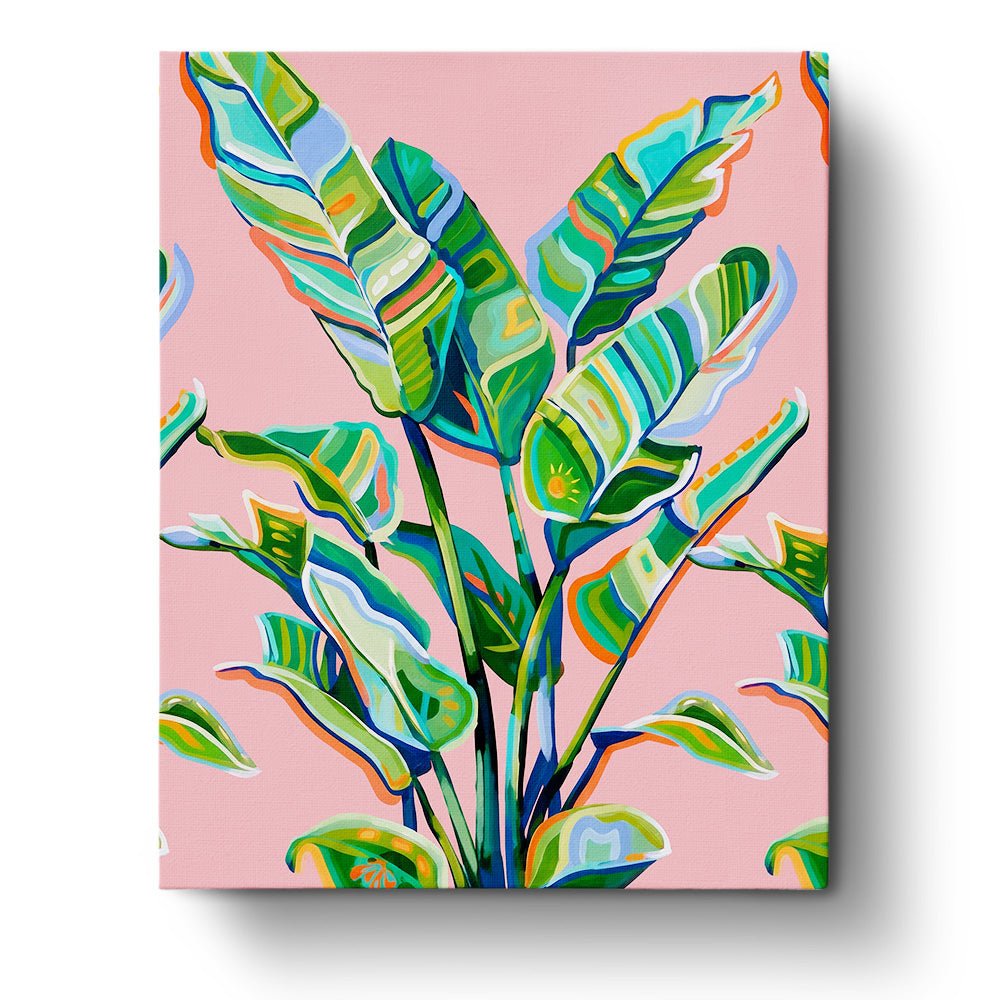 Tropical Leaves Bliss - Flowers - BestPaintByNumbers - Paint by Numbers Custom Kit