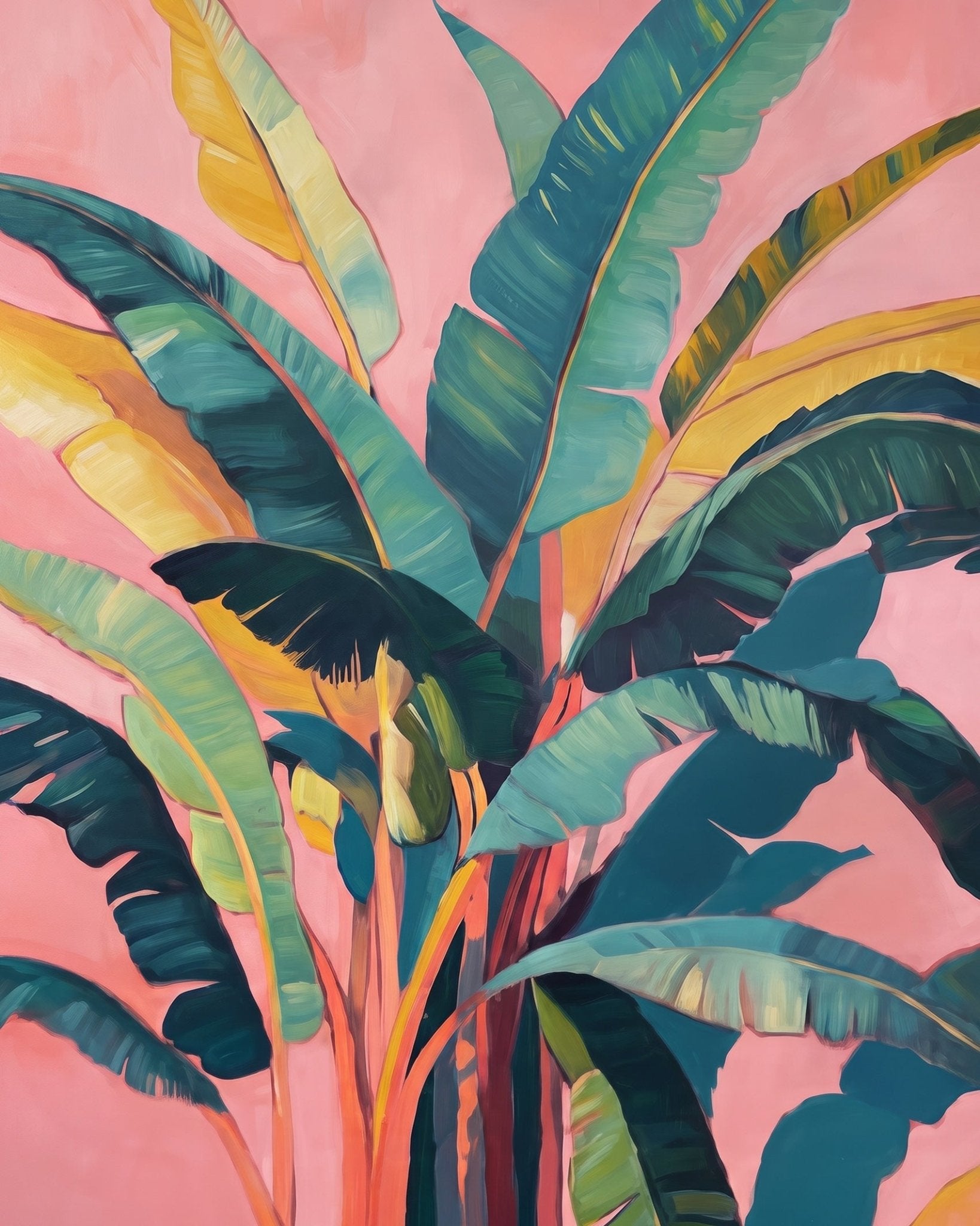 Tropical Leaves - Flowers - BestPaintByNumbers - Paint by Numbers Custom Kit
