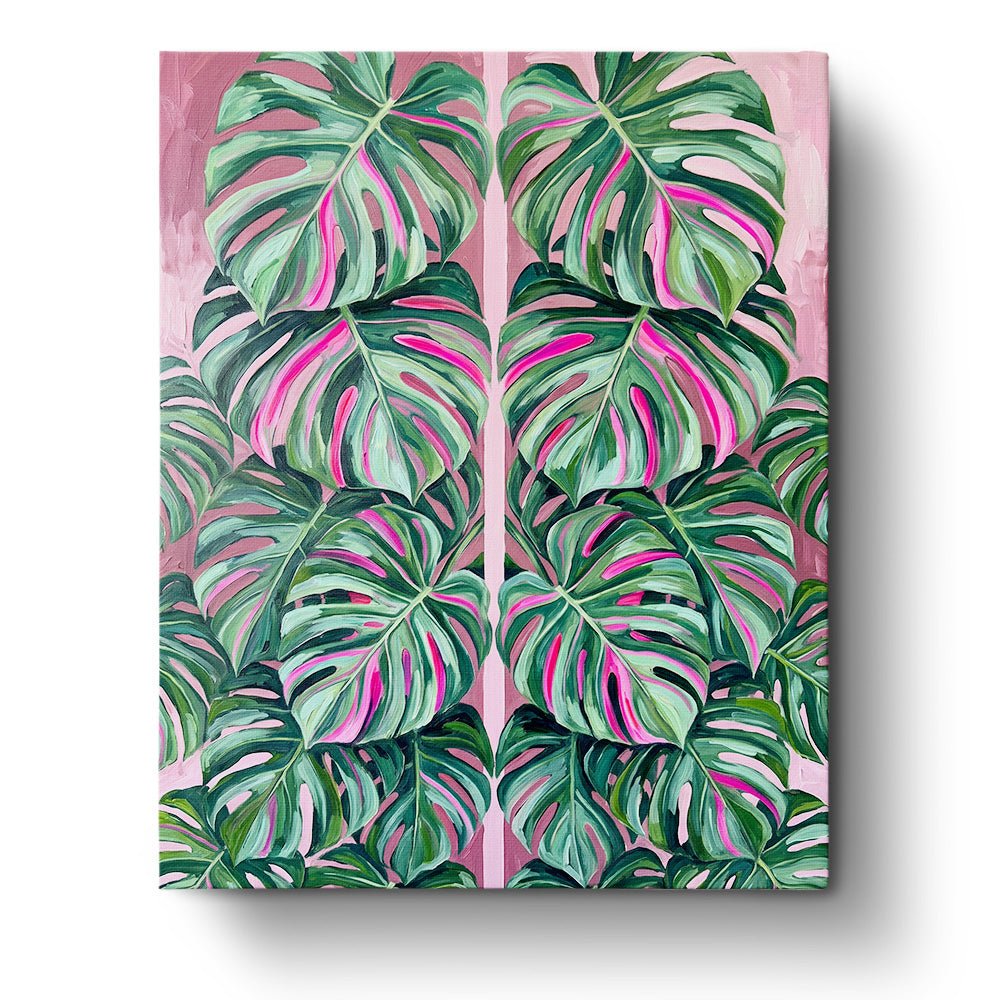 Tropical Monstera Pattern - Flowers - BestPaintByNumbers - Paint by Numbers Custom Kit