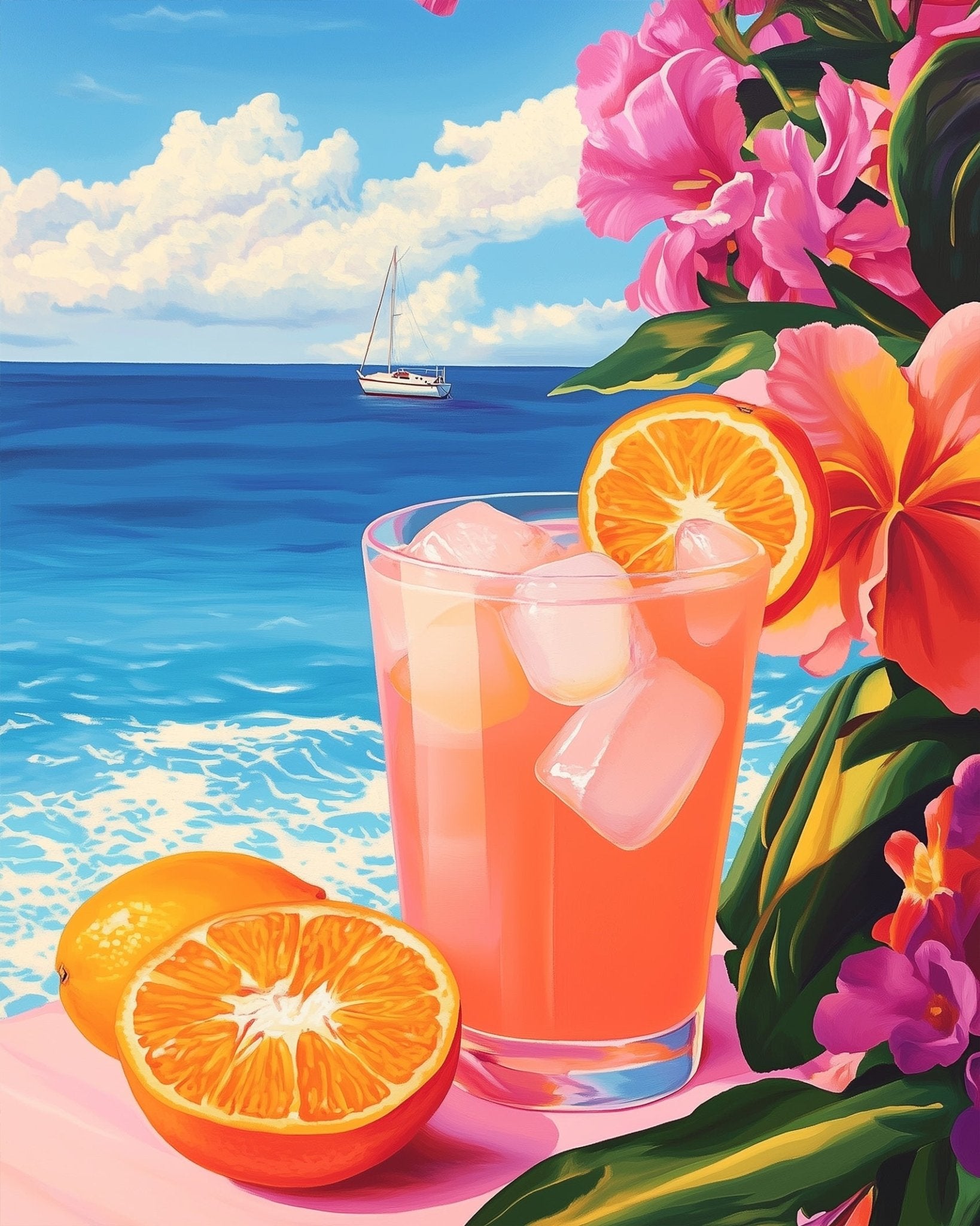 Tropical Ocean Drink - Summer - BestPaintByNumbers - Paint by Numbers Custom Kit