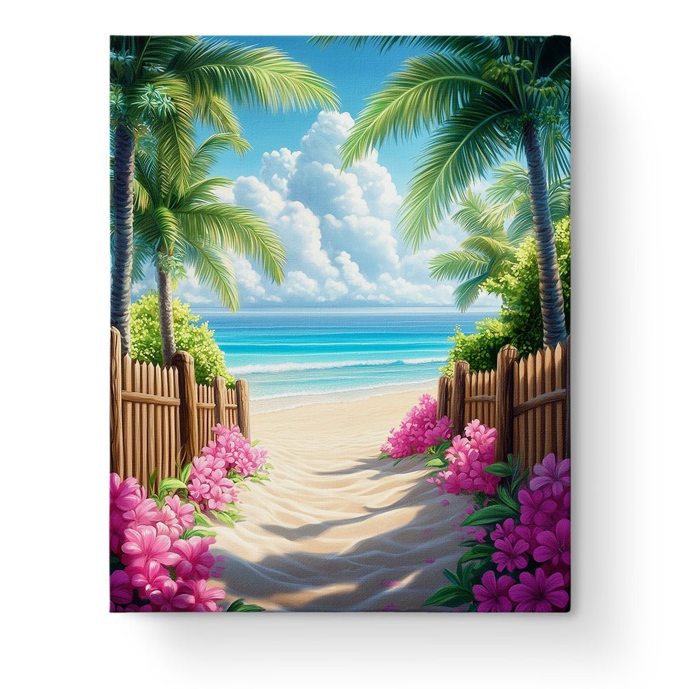 Tropical Path to Paradise - Sea Landscape - BestPaintByNumbers - Paint by Numbers Custom Kit