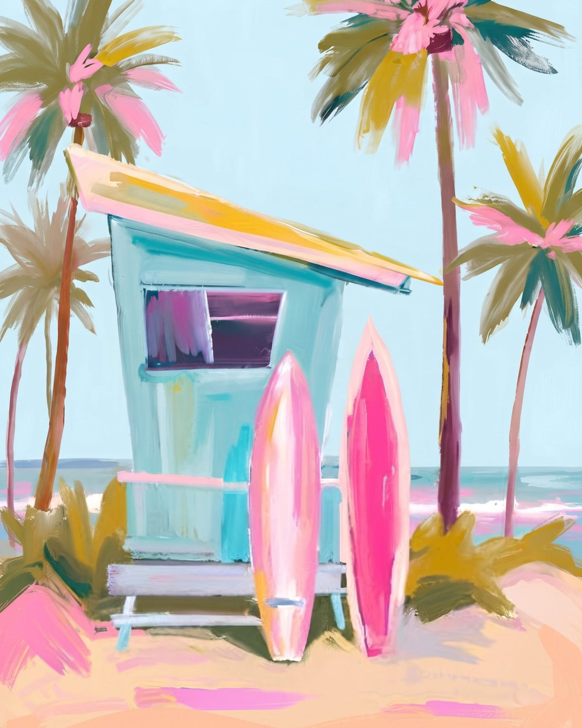 Tropical Surf Shack - Places - BestPaintByNumbers - Paint by Numbers Custom Kit