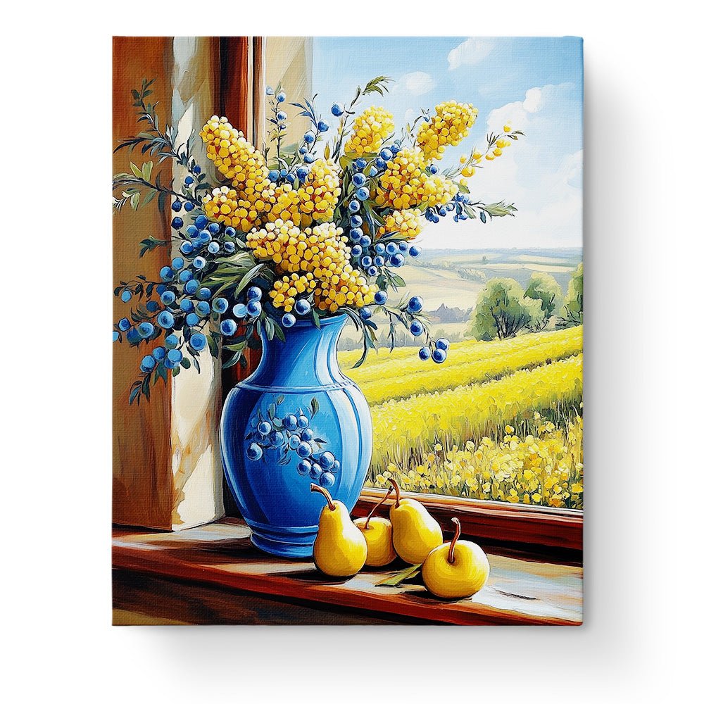 Vase with Pears and Blossoms - Still Life - BestPaintByNumbers - Paint by Numbers Custom Kit
