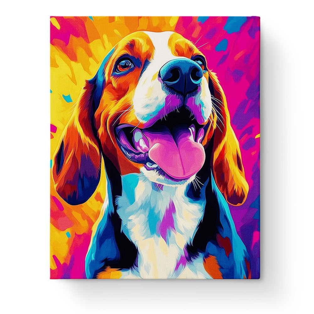 Vibrant Beagle Delight - Dogs - BestPaintByNumbers - Paint by Numbers Custom Kit