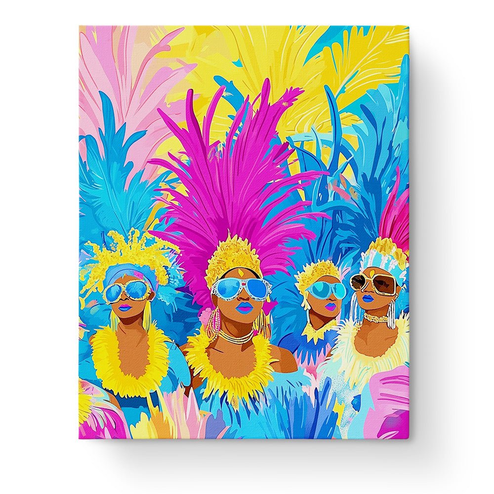 Vibrant Carnival Dancers - Festival of the world - BestPaintByNumbers - Paint by Numbers Custom Kit