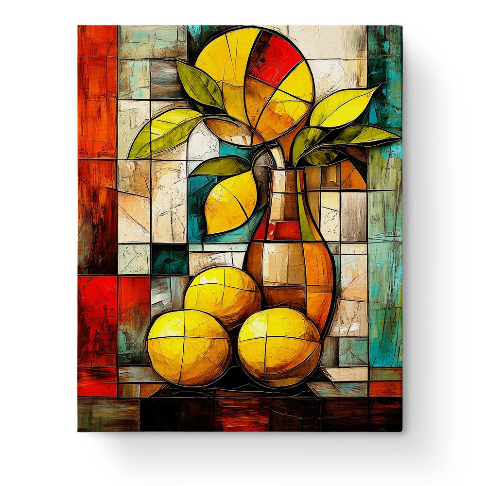 Vibrant Citrus Mosaic - Still Life - BestPaintByNumbers - Paint by Numbers Custom Kit