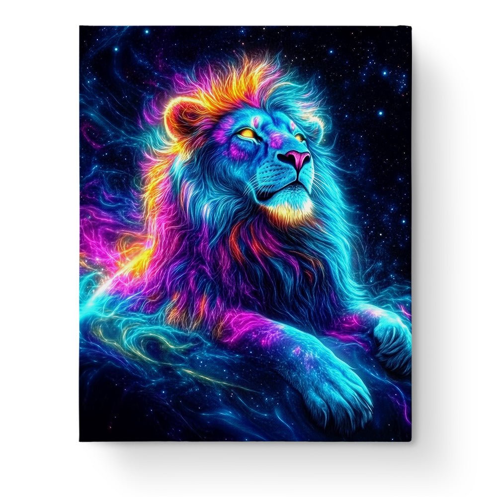 Vibrant Cosmic Lion - abstract - animals - BestPaintByNumbers - Paint by Numbers Custom Kit