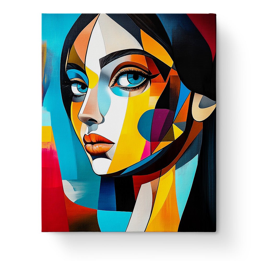 Vibrant Cubist Portrait - Cubism - BestPaintByNumbers - Paint by Numbers Custom Kit