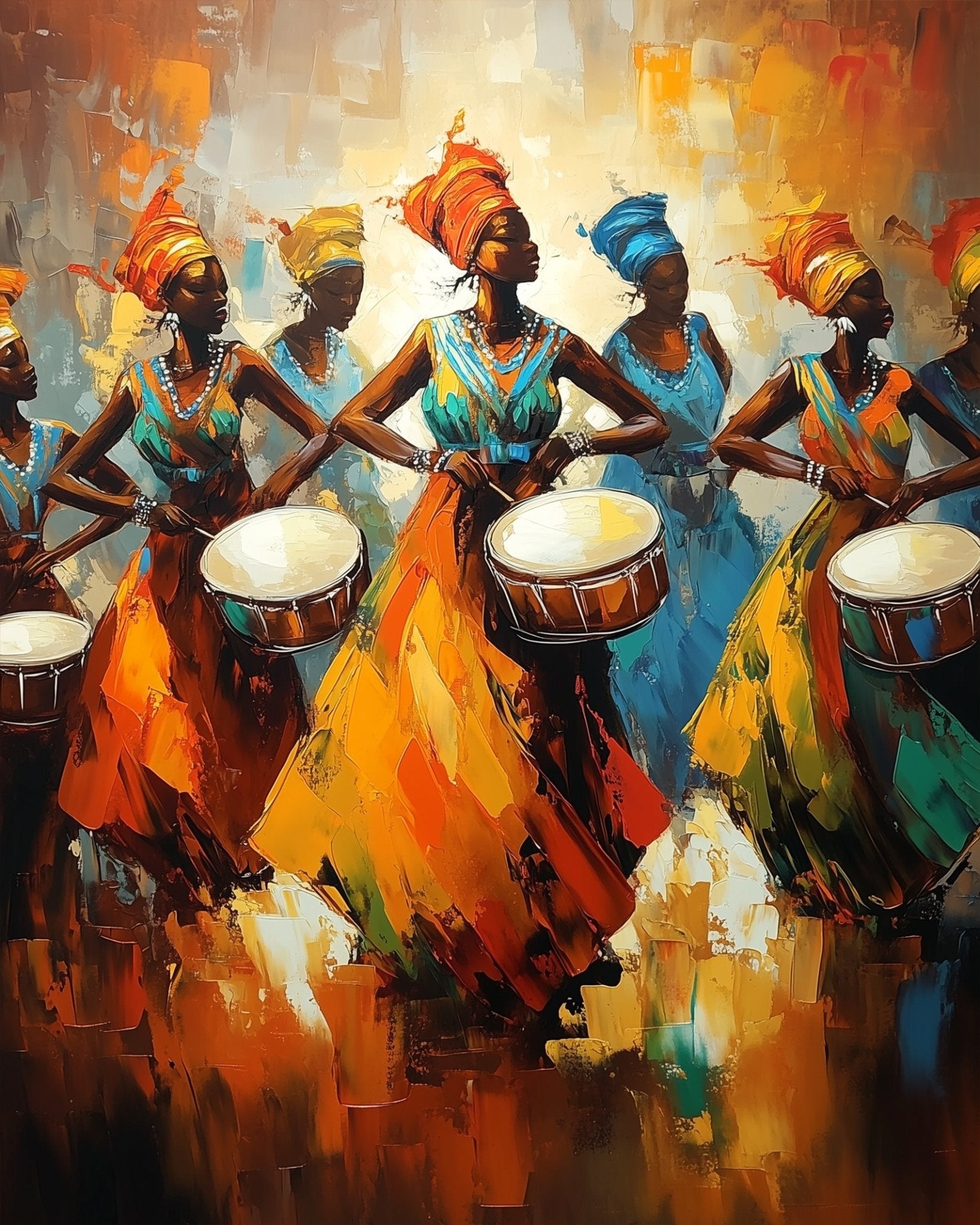 Vibrant Drumming Celebration - Festival of the world - BestPaintByNumbers - Paint by Numbers Custom Kit