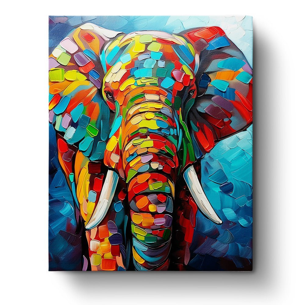 Vibrant Elephant Painting - Abstract Animals - BestPaintByNumbers - Paint by Numbers Custom Kit