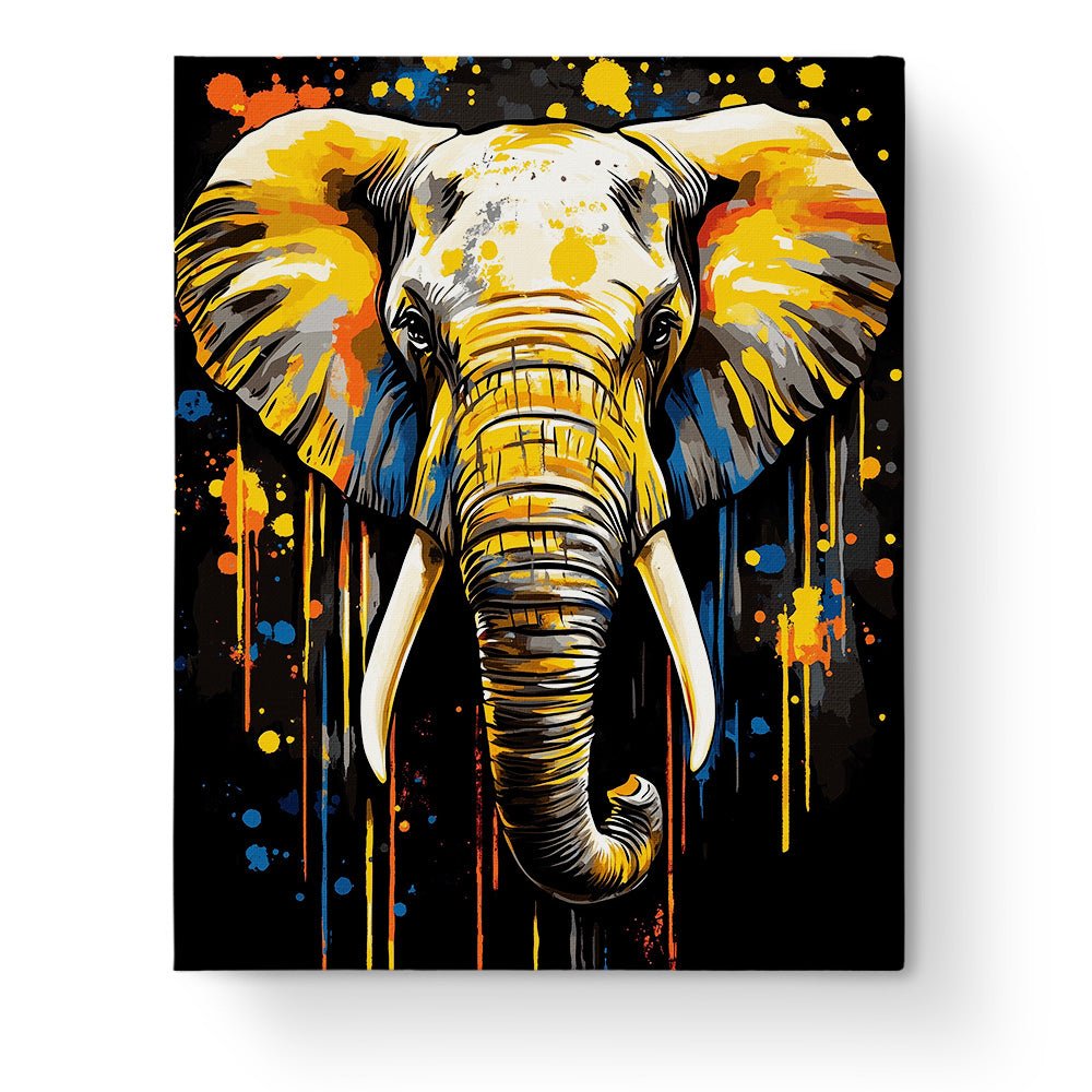 Vibrant Elephant Portrait - Animals - BestPaintByNumbers - Paint by Numbers Custom Kit