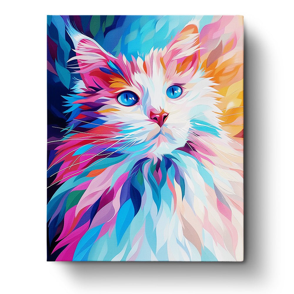 Vibrant Feline Fantasy - Abstract Animals - BestPaintByNumbers - Paint by Numbers Custom Kit