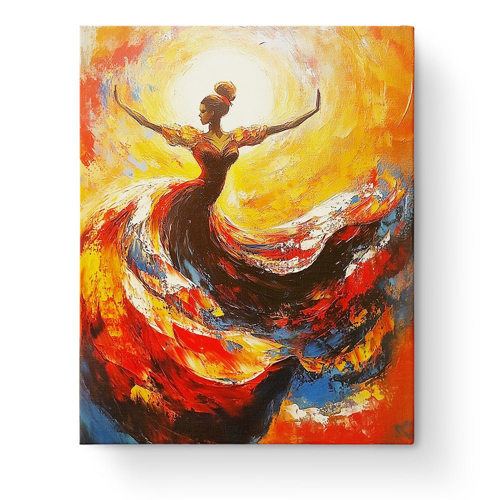 Vibrant Flamenco Swirl - Dance - BestPaintByNumbers - Paint by Numbers Custom Kit