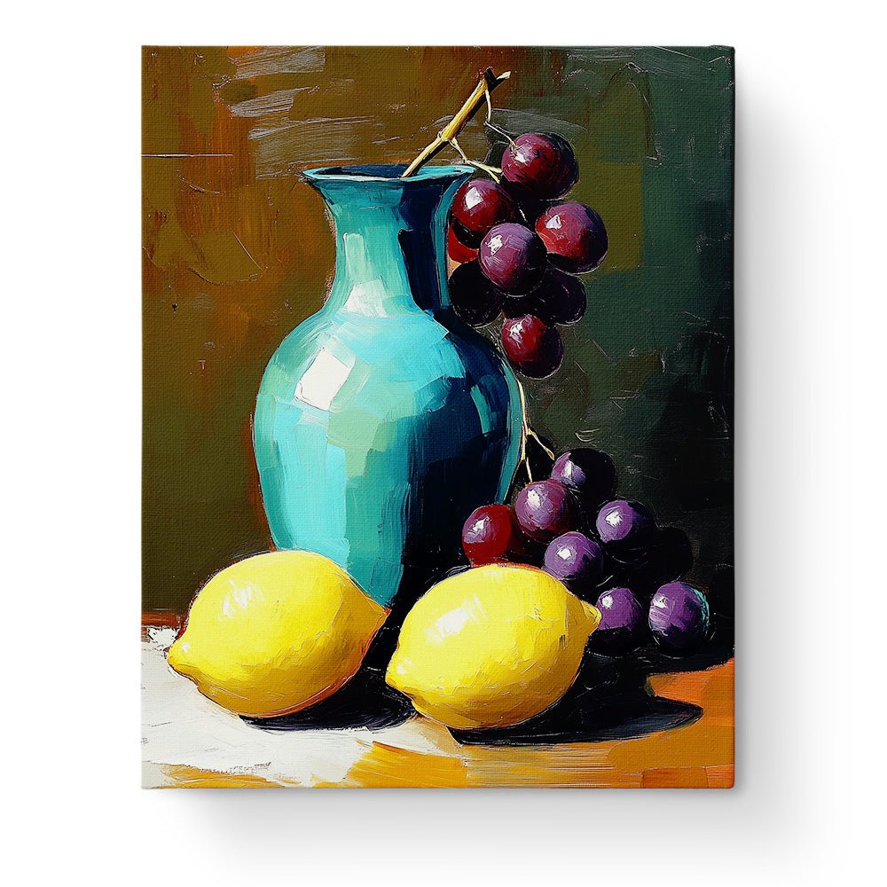 Vibrant Fruit & Vase - Still Life - BestPaintByNumbers - Paint by Numbers Custom Kit