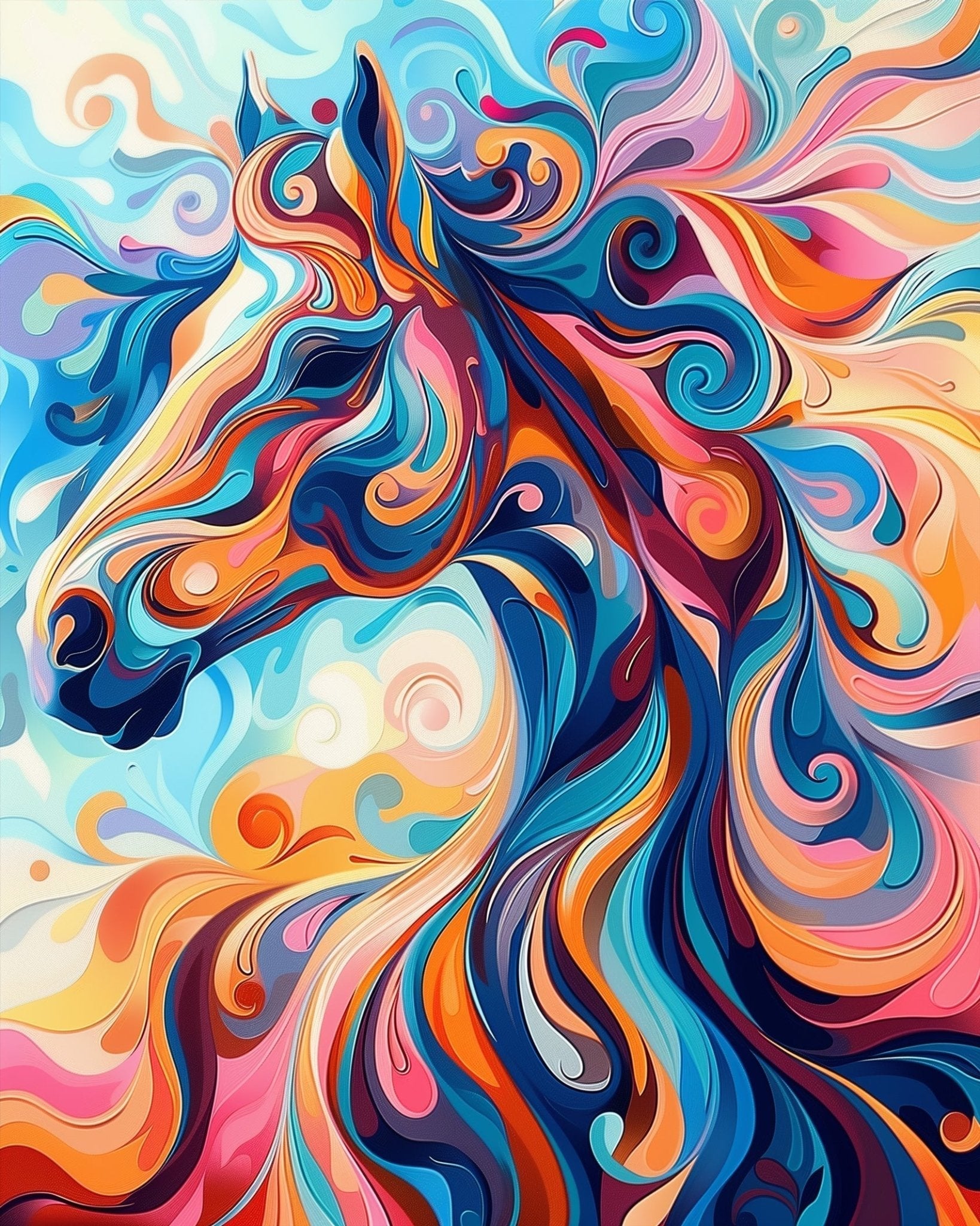 Vibrant Horse Dream - Abstract Animals - BestPaintByNumbers - Paint by Numbers Custom Kit