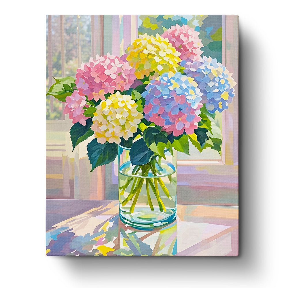 Vibrant Hydrangea Bouquet - Flowers - BestPaintByNumbers - Paint by Numbers Custom Kit